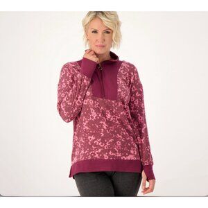 Cuddl Duds Comfortwear Half Zip Henley Pullover Size M Red Stamp A517667